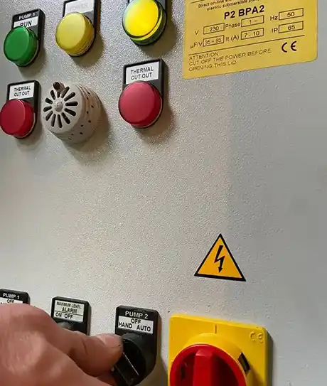 Sewage pump station electrical control panel